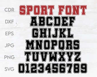 Sport font svg, varsity font svg, college font, sport alphabet, college letters, varsity alphabet