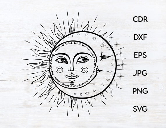 Sun Moon Face Svg Print Instant Download Celestial Face Etsy Sun Moon Face Svg Print Instant Download Celestial Face Etsy