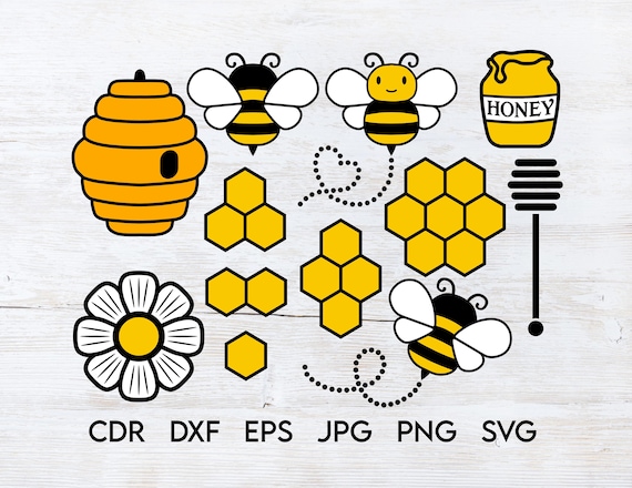 Download Honey Svg Printable Design Vector Bee Set Instant Download Etsy