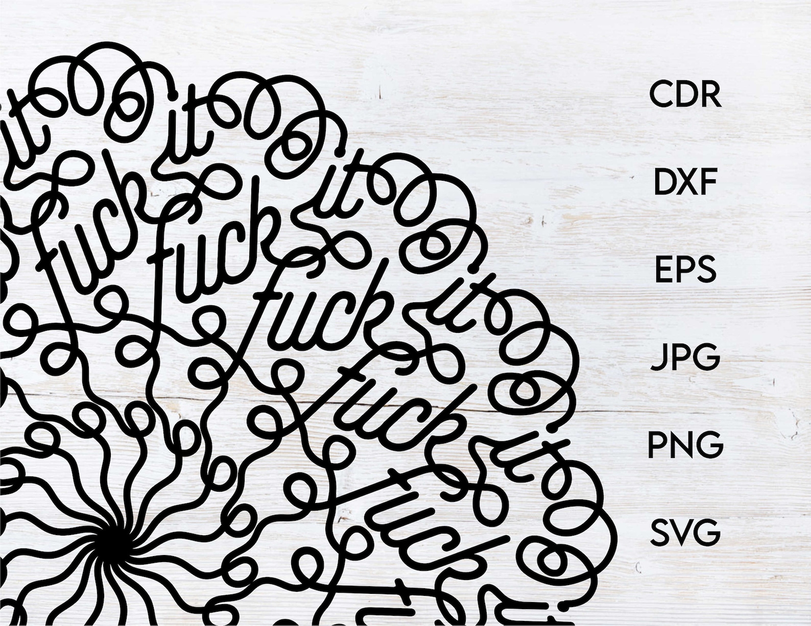 Download F word mandala svg clipart handlettered mandala cut file ...
