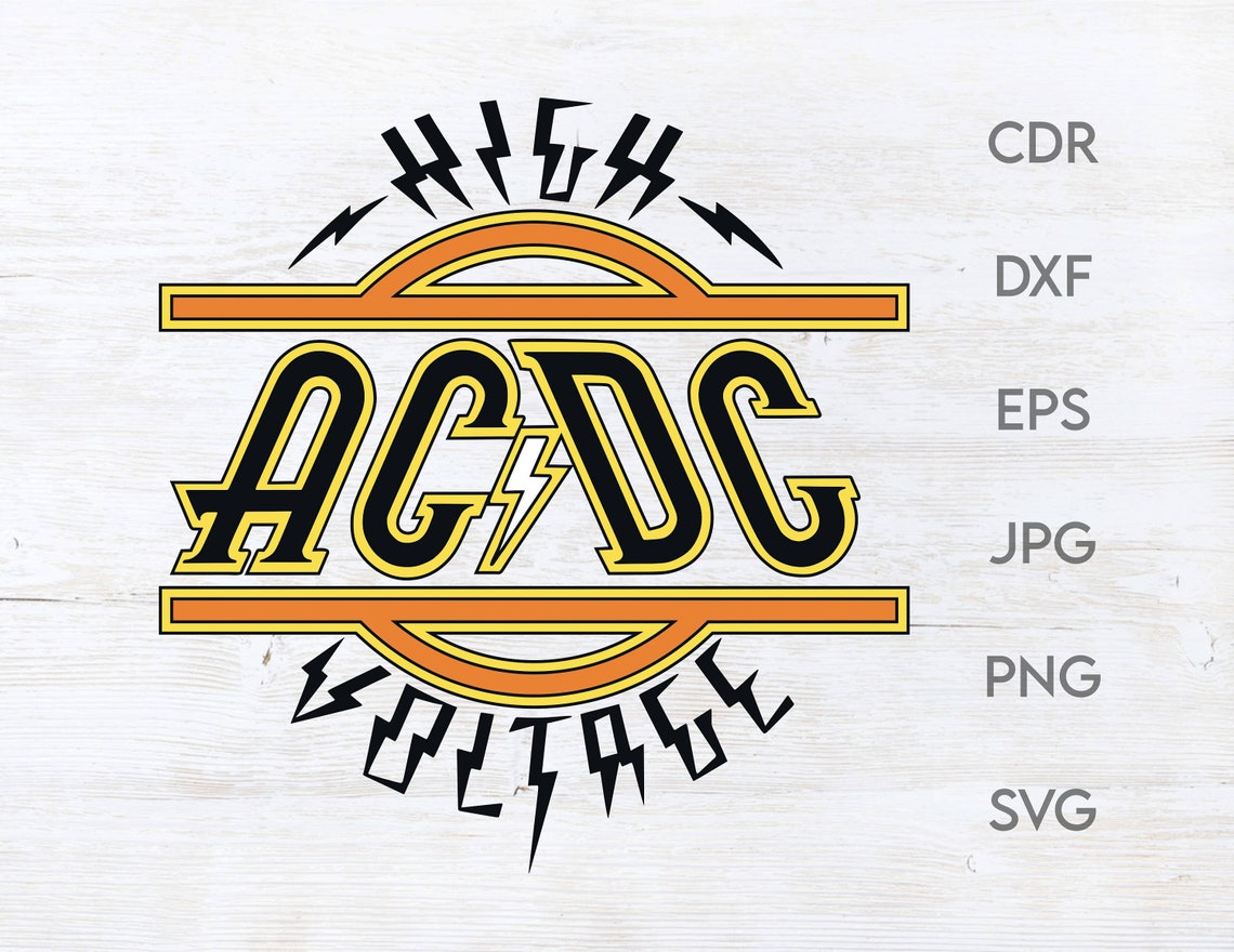 AC/DC High Voltage svg Acdc band svg Malcolm and Angus svg | Etsy