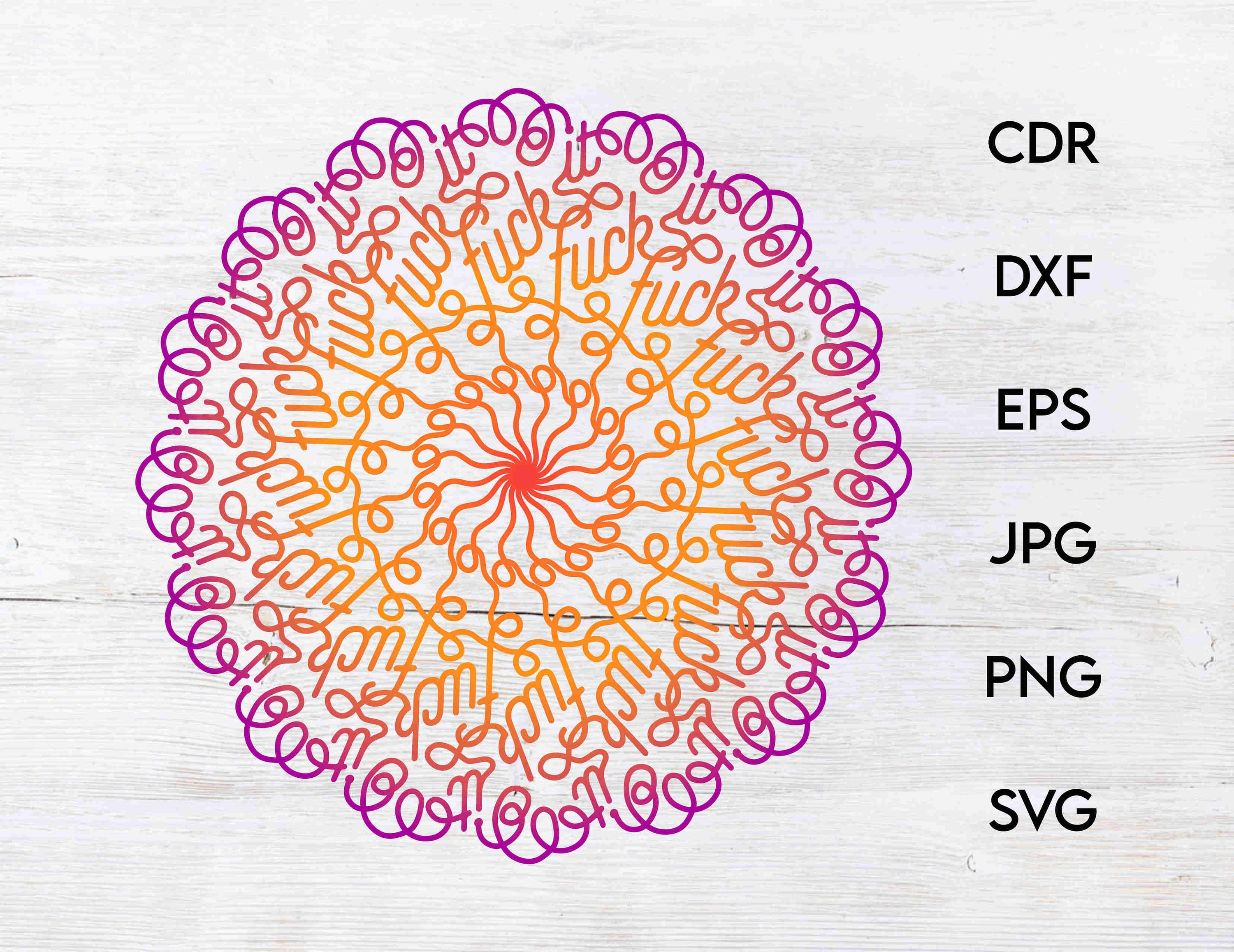 Red Cuss Word Mandala Pen Hidden Cuss Words Snarky Pens 