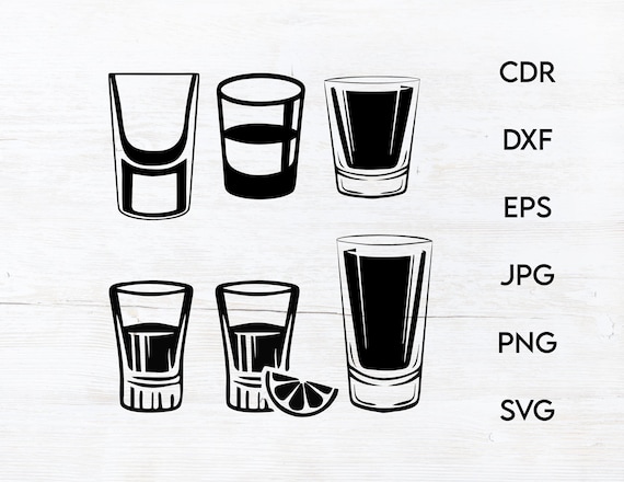 Shot Glass Svg Cut File Instant Download Alcohol Glass  Etsy