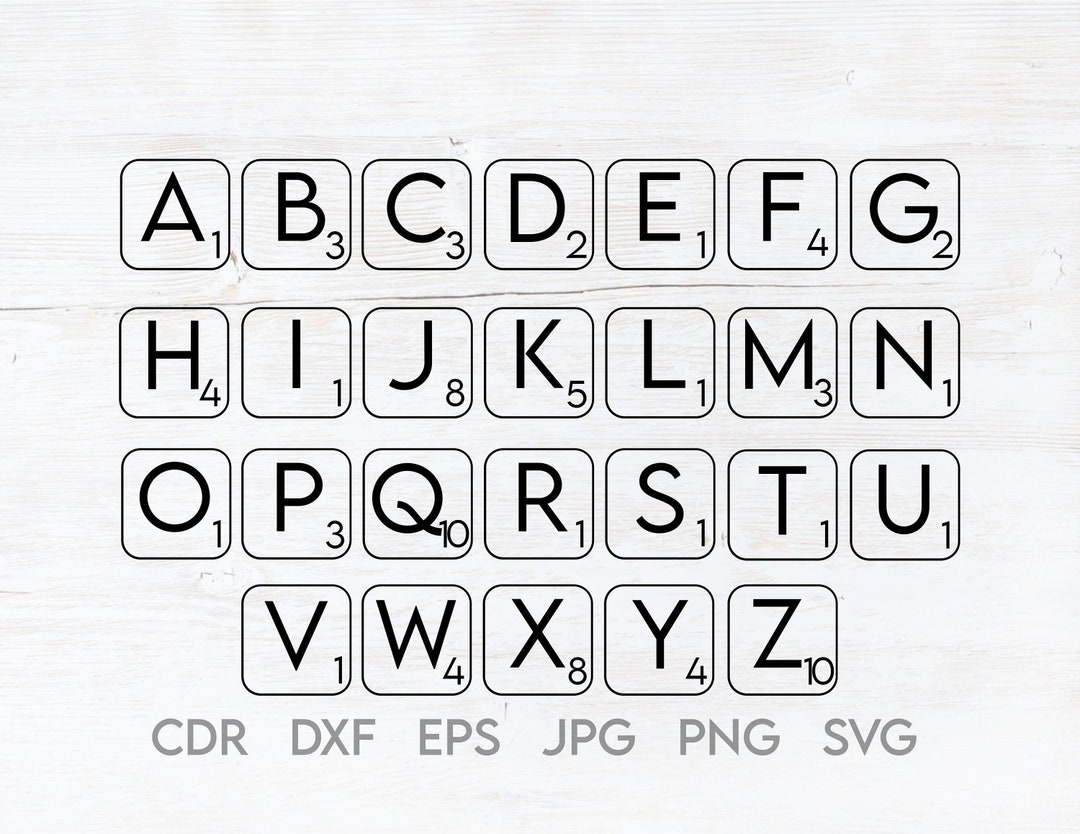 Scrabble Font Svg, Scrabble Alphabet, Scrabble Letters, Scrabble Tiles ...