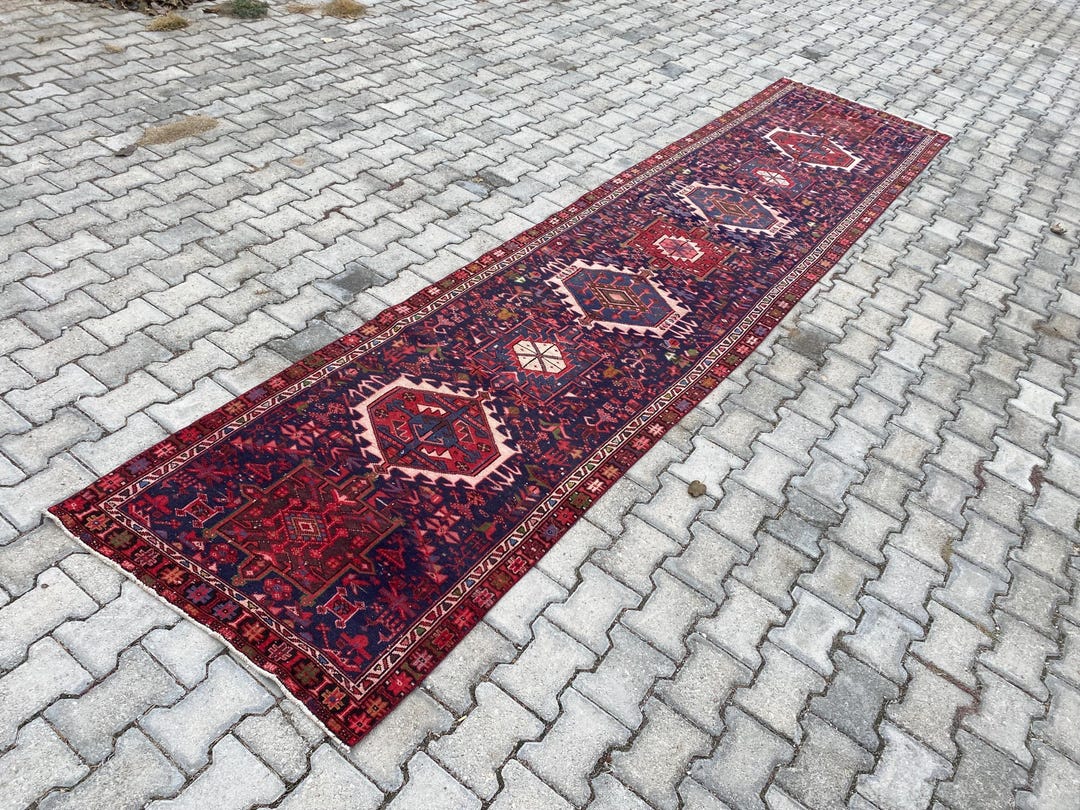 3x15 Vintage Persian Runner Rug Colors Blue and Red Antique Home Living ...