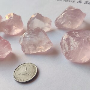 Naturlig rosenkvarts grov parti: Transparenta rosa ädelstenar bild 4