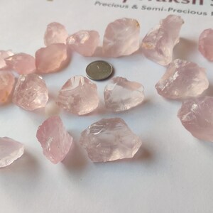 Naturlig rosenkvarts grov parti: Transparenta rosa ädelstenar bild 1