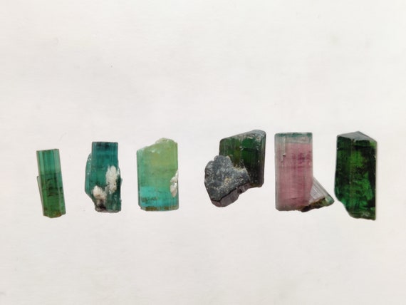 Raw Tourmaline Crystals: 6 Stones for Jewelry Making (6 Grams)