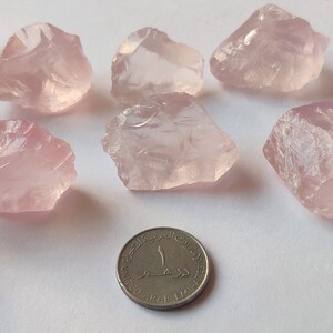 Naturlig rosenkvarts grov parti: Transparenta rosa ädelstenar bild 5