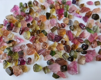 Multi-Color Tourmaline Rough: Facet Grade Gemstone