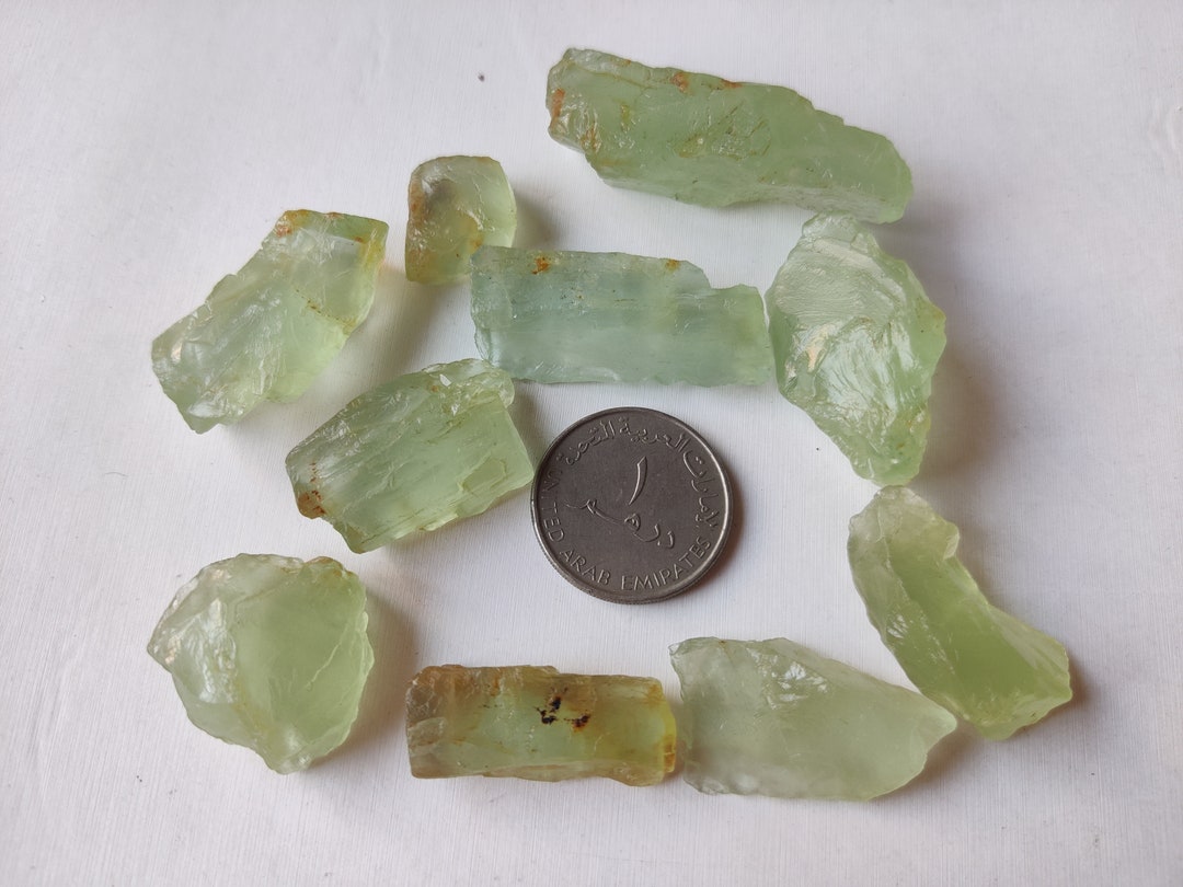 Translucent Beryl Natural Green Aquamarine Rough Lot: Translucent Beryl Gemstone, 74 ...