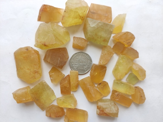 Natural Yellow Aquamarine Rough Gemstone: Beryl Lot (200 Grams)