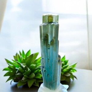 Natural Indicolite Tourmaline Crystal Specimen: Blue Healing Crystal from Congo