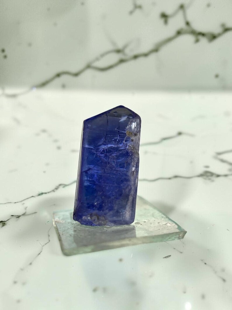 Fine Untreated Natural Tanzanite Crystal From Merelani Hills , Collector’s Choice 6 Carats 13x8x6mm image 3