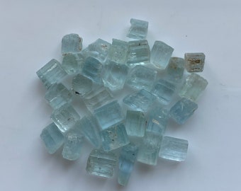 Raw Aquamarine Crystals: Madagascar Gemstone Batch for Jewelry Making
