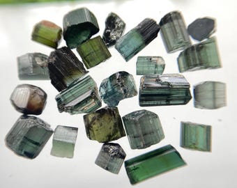 Natural Tourmaline Crystals / 70 Carats 23 pcs / Multi Color Tourmaline Rough Gemstone / Healing Crystal