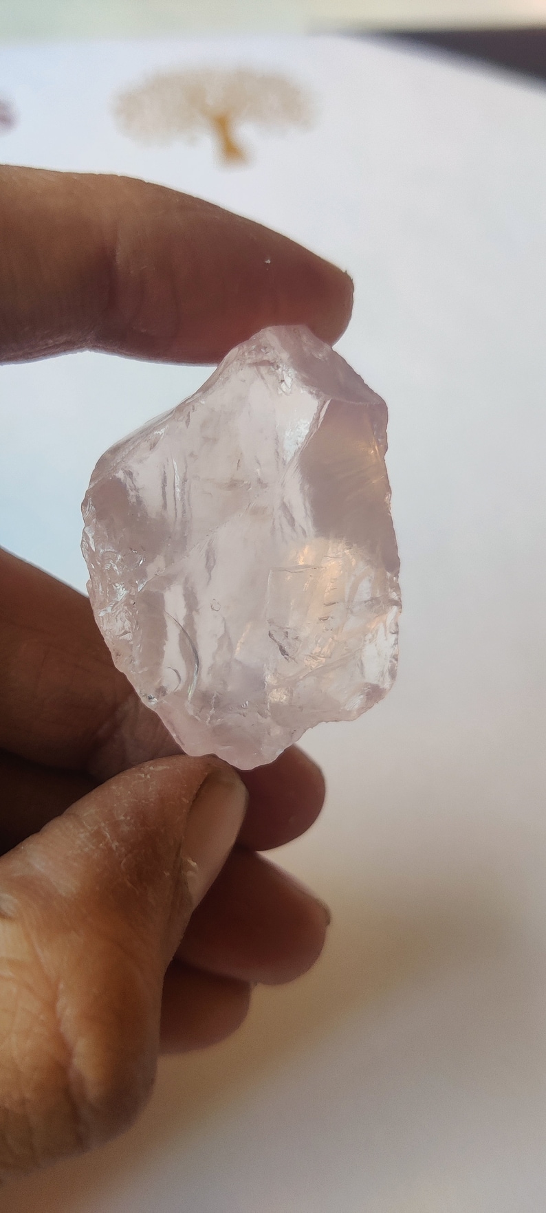 Naturlig rosenkvarts grov parti: Transparenta rosa ädelstenar bild 2