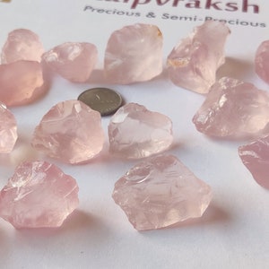 Naturlig rosenkvarts grov parti: Transparenta rosa ädelstenar bild 3