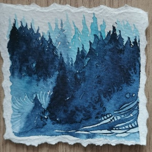 Misty Mountain Blues watercolor on 4x6” 320GSM 100% cotton handmade khadi  paper : r/Watercolor