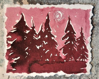 Original Mini Ink-scape painting