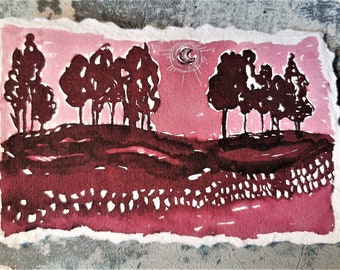 Original Small Ink-scape painting