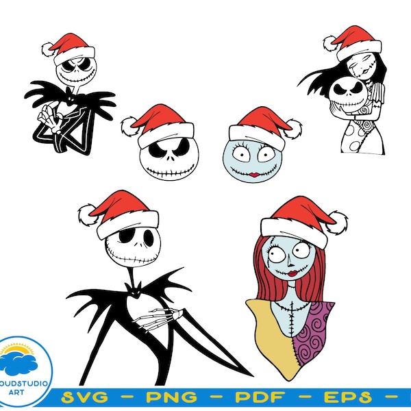 Jack and Sally SVG,Sally Svg,Jack Svg Nightmare Before Svg,Sally Svg,Christmas Svg,Silhouette Cut File,Christmas Clipart,Holiday Svg