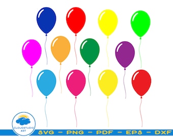 Balloons Svg, Balloons Dxf, Png, Eps, Cricut Cut Files, Silhouette, Layered Files, Balloon Set Png, Balloon Clipart Svg