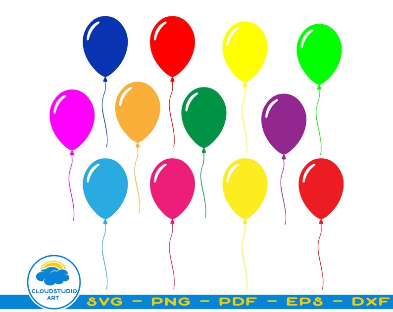 Balloons Svg Balloons Dxf Png Eps Cricut Cut Files Etsy
