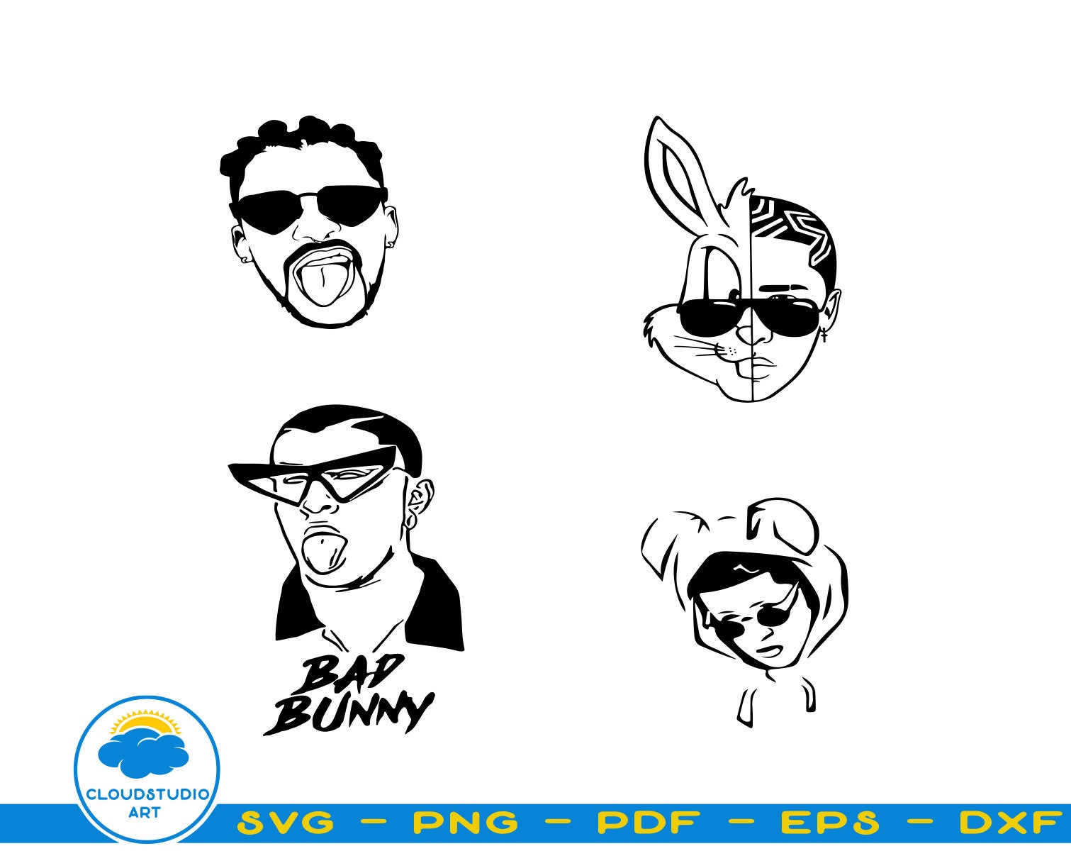 Bad Bunny svg logotipo de Bad Bunny Svg Bad Bunny Cut | Etsy