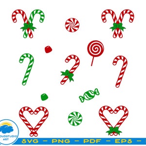 Candy Cane SVG,Candy Canes Clipart,Candy Cane with Bow, Christmas SVG Clipart,Sweets,Candy,Holiday,Mints,Peppermint