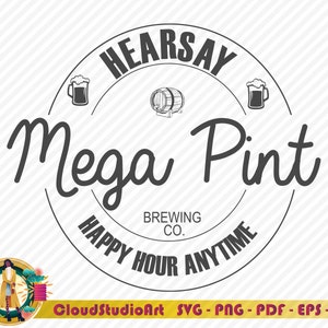 Hearsay Svg, Mega Pint Svg, is niet Happy Hour Anytime Svg, Johnny Depp Svg, Drinken Svg, Happy Hour Svg, Johnny Depp citaat Svg, Brouwerij Svg
