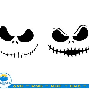 May include: Two black and white images of a stitched-mouth Jack Skellington-style Halloween character. The first image shows the character with a closed mouth and the second image shows the character with an open mouth.
