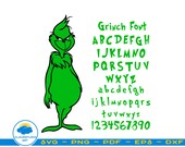 Grinch Font SVG,Grinch Otf Grinch Clipart,Grinch Alphabet,Grinch Cricut,Silhouette,Grinched Christmas Gift,Alphabet Svg