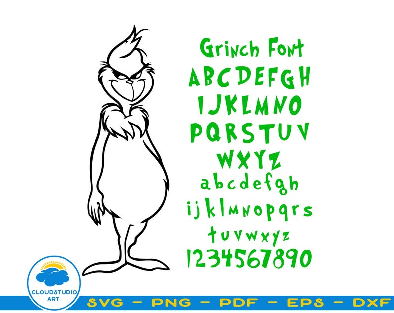 Download Clip Art Art Collectibles Grinch Font Svg Grinch Otf Grinch Clipart Grinch Alphabet Grinch Cricut Silhouette Grinched Christmas Gift Alphabet Svg