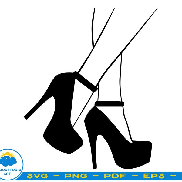 High Heeled Shoe Svg, Png, Eps, Dxf, Pdf, Shoe Svg, Stiletto Shoe Svg, Shoe Cut File, High Heels Svg, Woman Svg, Nice Shoes Svg