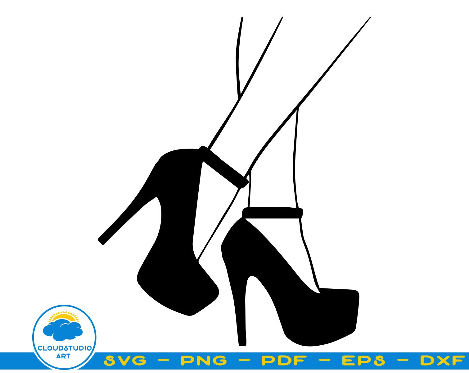 High Heeled Shoe Svg, Png, Eps, Dxf, Pdf, Shoe Svg, Stiletto Shoe Svg, Shoe Cut File, High Heels Svg, Woman Svg, Nice Shoes Svg