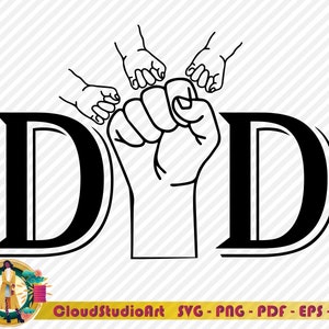 Fathers Day Fist Bump Svg,Dad Svg,Fathers Day Design,Baby Toddler Kid Dad Fist Bump SVG,customized name,Family SVG