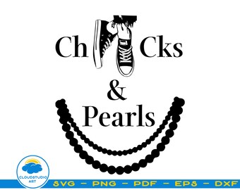 Chucks And Pearls,Chucks Svg,Pearls Svg,Chucks Monogram,Pearls Silhouette,Pearls T-shirt,Chucks Cut Files