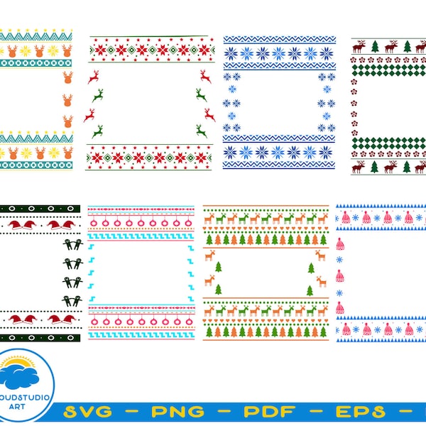 Ugly Sweater Svg,Ugly Sweater Christmas Svg,Bundle Svg, 8 Templates,Ugly Sweater Font Svg for Cricut, Silhouette Dxf,Christmas Svg