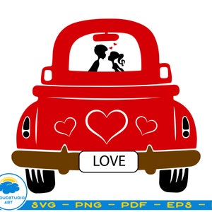 Valentines red Truck Svg,Valentines vintageTruck,Valentines SVG Cutting File Svg,Cricut Files Svg,Valentine&#39;s Day Svg,love,smiles,hearts
