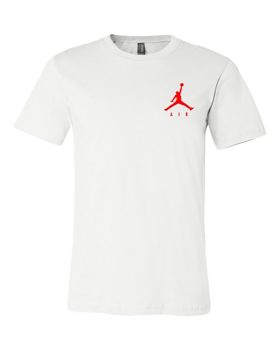 AIR JORDAN Inspired Left Chest RED T 