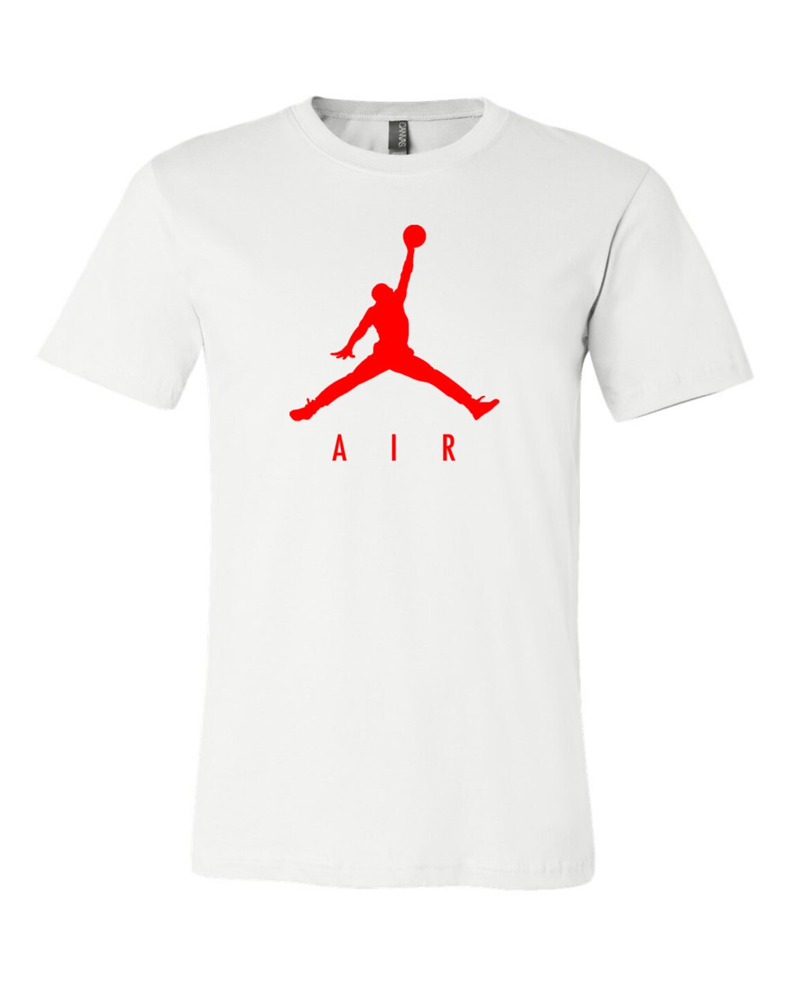 grey white and red jordan shirt