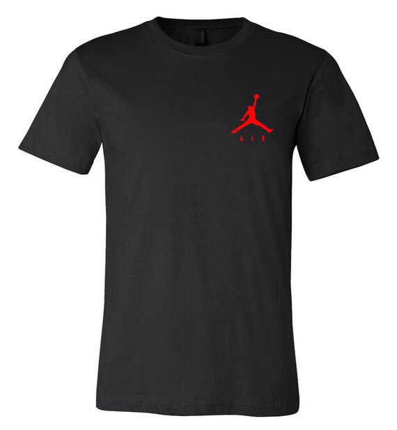 AIR JORDAN Inspired Left Chest RED T 