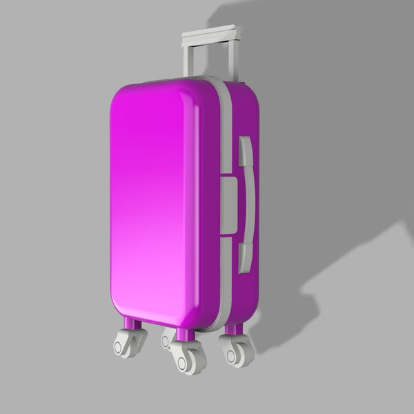 1:6 Scale Barbie Suitcase | Princess Trolley | Spinner Suitcase | Rolling Luggage | Travel | Dollhouse Miniature | 3D Print STL File