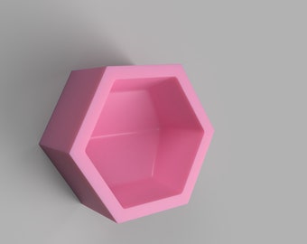3D Printable Hexagon Bath Bomb Mold STL File (Digital Download)