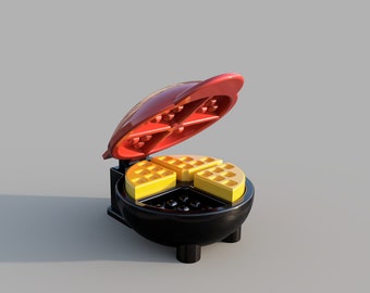 Cast Iron Waffle Maker | 1:6 | Dollhouse Miniature | 3D Print STL File