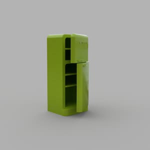 Fridge SMEG - Door Open to the Right  | 1:6 | Dollhouse Miniature | 3D Print STL File