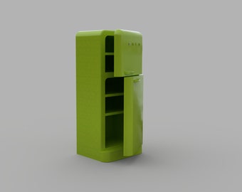 Fridge SMEG - Door Open to the Right  | 1:12 | Dollhouse Miniature | 3D Print STL File