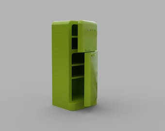 Fridge SMEG - Door Open to the Right  | 1:12 | Dollhouse Miniature | 3D Print STL File