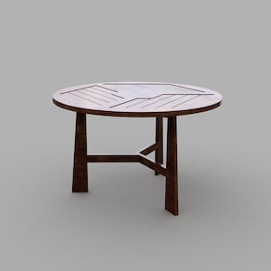 Table, Round Table, Dining Room Table, Scale 1:6
